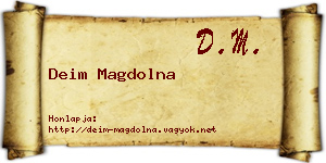 Deim Magdolna névjegykártya